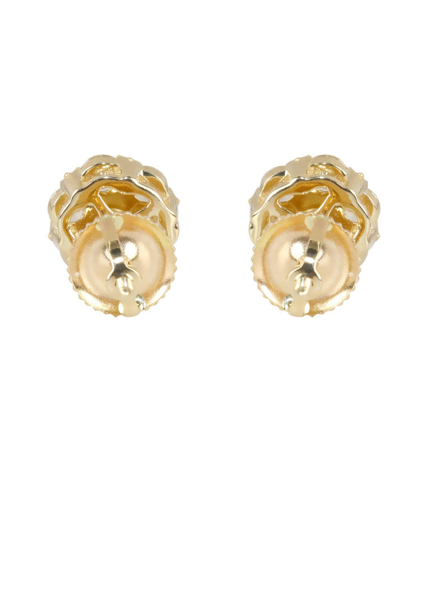 Mens Stud Diamond Earrings | 1.25 Carats 14K Yellow Gold