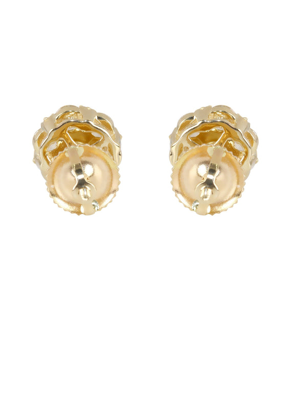 Mens Stud Diamond Earrings | 1.25 Carats 14K Yellow Gold