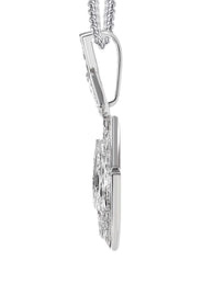 14K White Gold Diamond Allah Necklace | 1.14 Carats