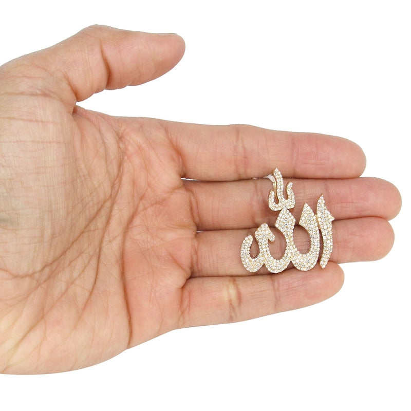 14K Yellow Gold Diamond Allah Necklace | 2.1 Carats