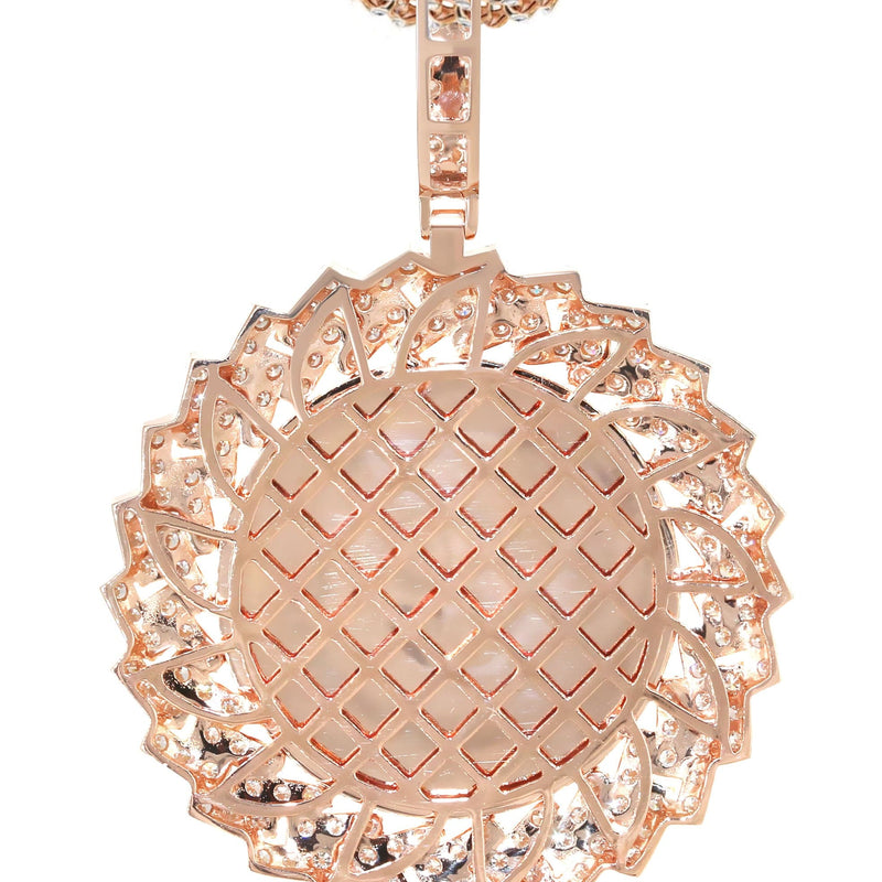 14K Rose Gold Diamond Round Picture Pendant Necklace | 3.85 Carats | Appx. 13 Grams