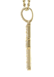 14K Yellow Gold Diamond Cross Necklace | 2.9 Carats