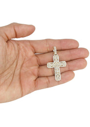 14K Yellow Gold Diamond Cross Necklace | 2.9 Carats