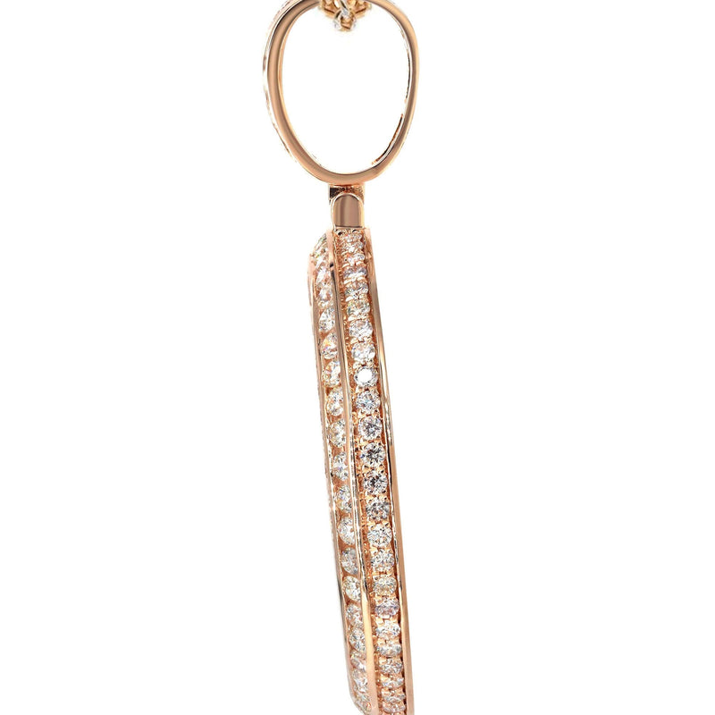 14K Rose Gold Diamond Round Picture Pendant Necklace | 4.25 Carats | Appx. 20.9 Grams
