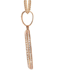 14K Rose Gold Diamond Round Picture Pendant Necklace | 4.25 Carats | Appx. 20.9 Grams