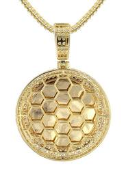 14K Yellow Gold Diamond Round Picture Pendant Necklace | 4.25 Carats | Appx. 21 Grams