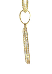 14K Yellow Gold Diamond Round Picture Pendant Necklace | 4.25 Carats | Appx. 21 Grams