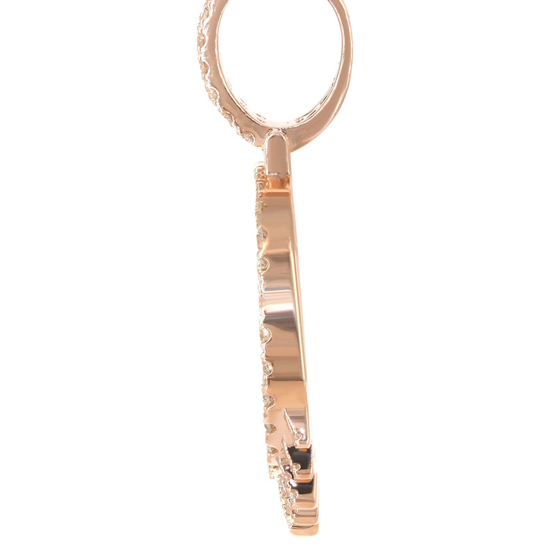 14K Rose Gold Diamond Round Drip Picture Pendant Necklace | 1.4 Carats | Appx. 16 Grams