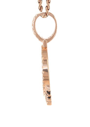 14K Rose Gold Diamond Round Drip Picture Pendant Necklace | 1.4 Carats | Appx. 16 Grams