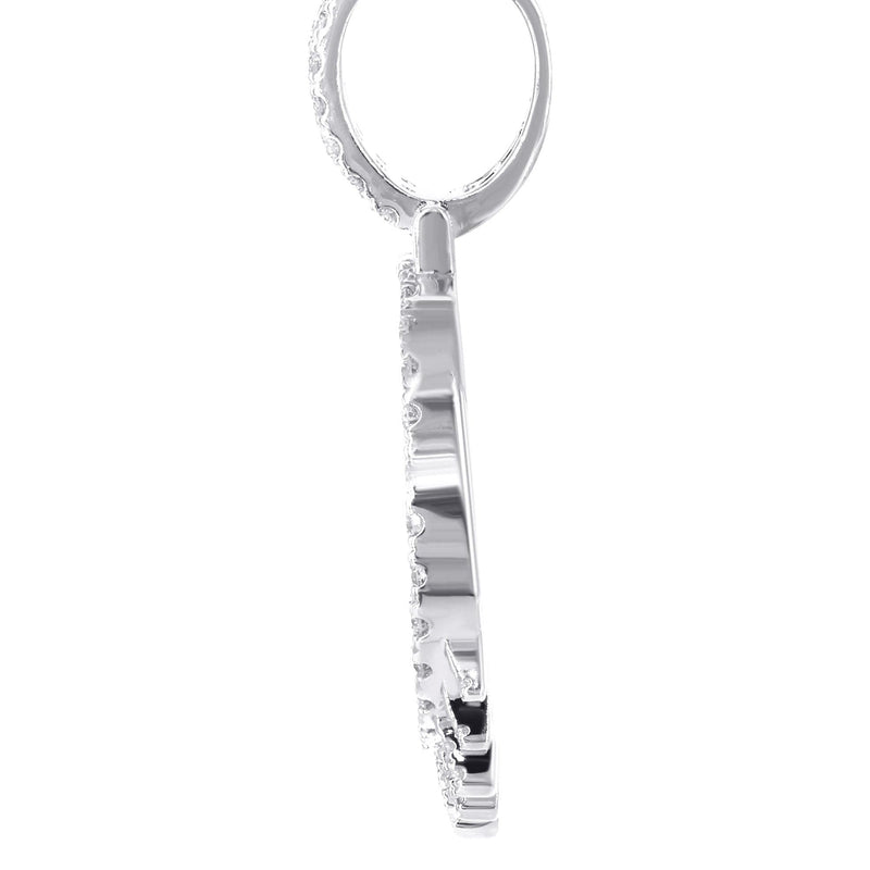 14K White Gold Diamond Round Drip Picture Pendant Necklace | 1.4 Carats | Appx. 16 Grams