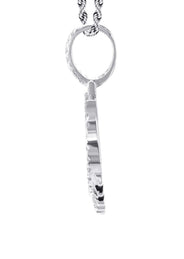 14K White Gold Diamond Round Drip Picture Pendant Necklace | 1.4 Carats | Appx. 16 Grams