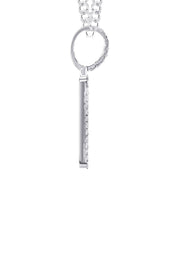 14K White Gold Diamond Dog Tag Picture Pendant Necklace | 1.35 Carats | Appx. 16 Grams