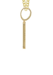 14K Yellow Gold Diamond Dog Tag Picture Pendant Necklace | 1.35 Carats | Appx. 15.8 Grams