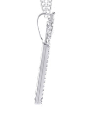 14K White Gold Diamond Crown Dog Tag Picture Pendant Necklace | 1.4 Carats | Appx. 17.2 Grams