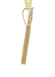14K Yellow Gold Diamond Crown Dog Tag Picture Pendant Necklace | 1.4 Carats | Appx. 18 Grams