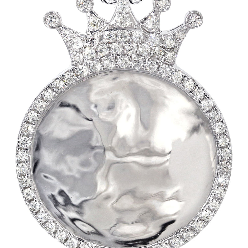 14K White Gold Diamond Round Picture Pendant Necklace | 3.11 Carats | Appx. 20.6 Grams