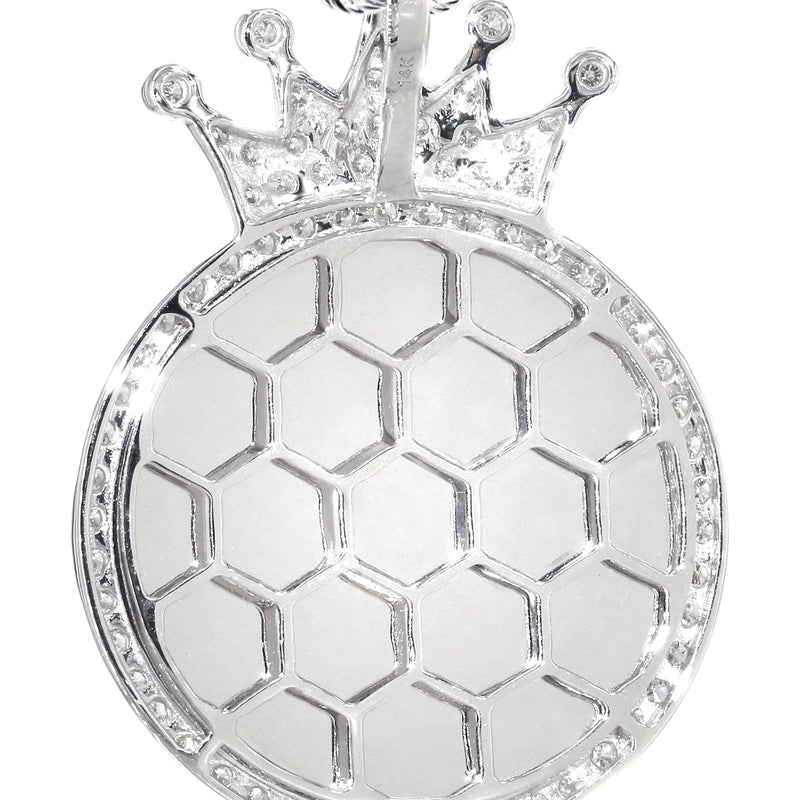 14K White Gold Diamond Round Picture Pendant Necklace | 3.11 Carats | Appx. 20.6 Grams