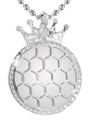 14K White Gold Diamond Round Picture Pendant Necklace | 3.11 Carats | Appx. 20.6 Grams