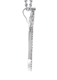 14K White Gold Diamond Round Picture Pendant Necklace | 3.11 Carats | Appx. 20.6 Grams