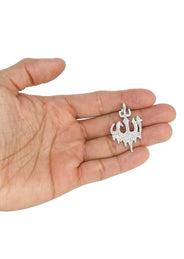 14K White Gold Diamond Drip Allah Necklace | 2.35 Carats