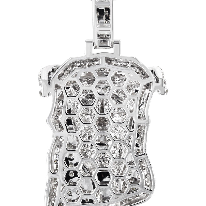 14K White Gold Diamond Jesus Head Necklace | 2.85 Carats