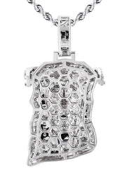 14K White Gold Diamond Jesus Head Necklace | 2.85 Carats