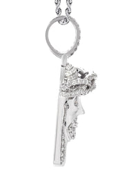 14K White Gold Diamond Jesus Head Necklace | 2.85 Carats