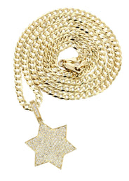 14K Yellow Gold Diamond Star of David Necklace | 1.58 Carats