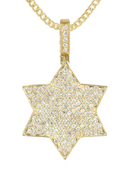 14K Yellow Gold Diamond Star of David Necklace | 1.58 Carats