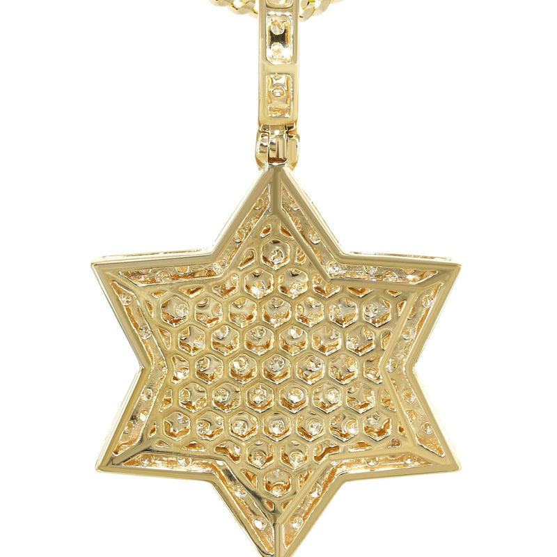 14K Yellow Gold Diamond Star of David Necklace | 1.58 Carats