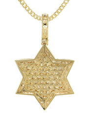 14K Yellow Gold Diamond Star of David Necklace | 1.58 Carats