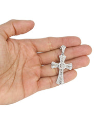 14K White Gold Diamond Cross Necklace | 2.46 Carats