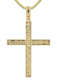 14K Yellow Gold Diamond Cross Necklace | 1.75 Carats