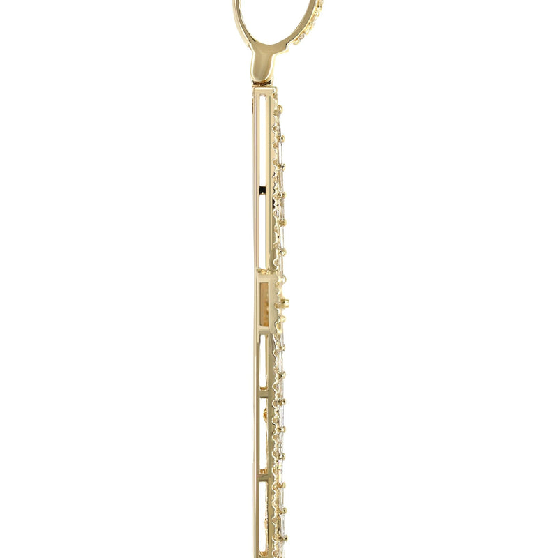 14K Yellow Gold Diamond Cross Necklace | 1.75 Carats