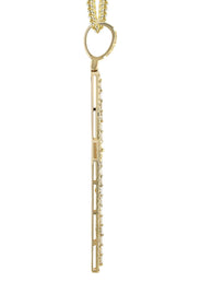 14K Yellow Gold Diamond Cross Necklace | 1.75 Carats