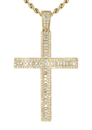 14K Yellow Gold Diamond Cross Necklace | 1.94 Carats