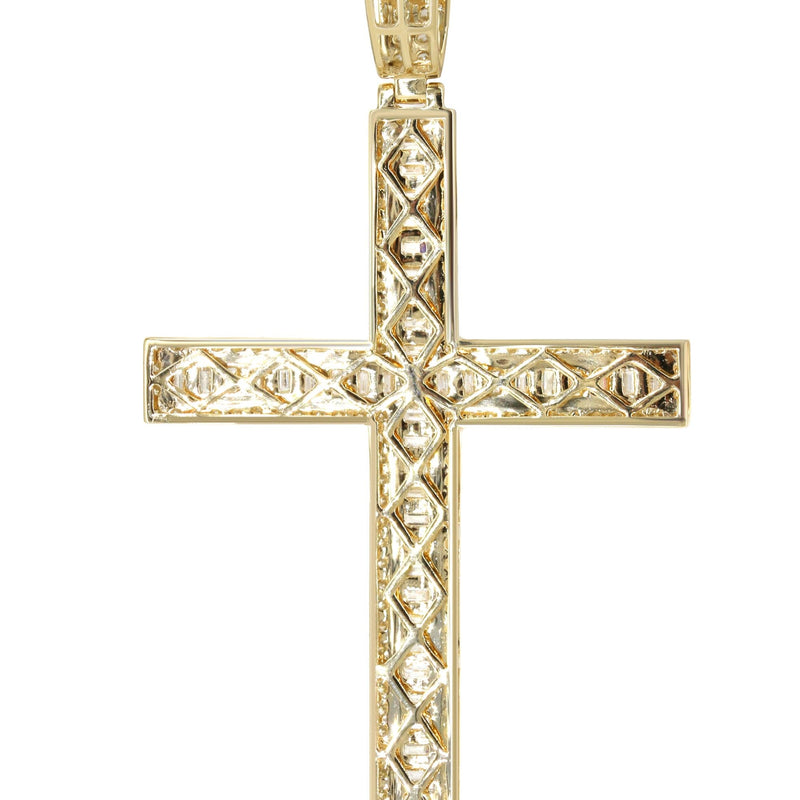 14K Yellow Gold Diamond Cross Necklace | 1.94 Carats