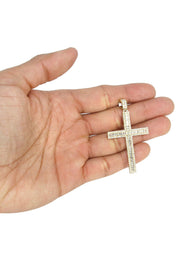 14K Yellow Gold Diamond Cross Necklace | 1.94 Carats