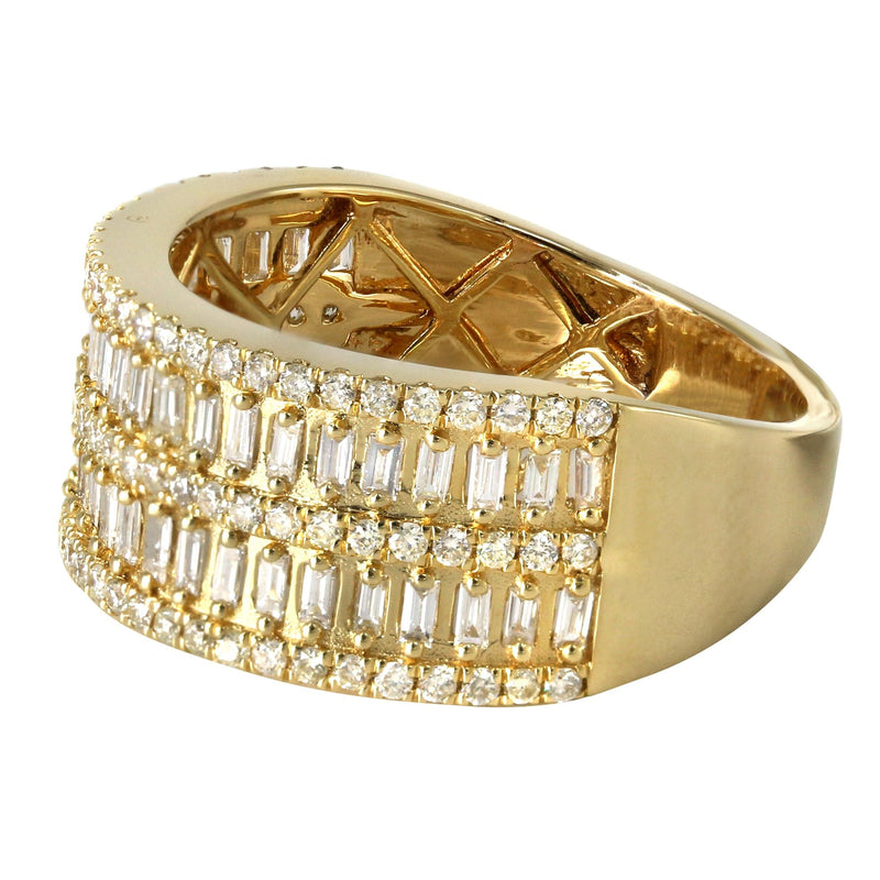 Mens Baguette Diamond Pinky Ring  | 1.46 Carats | 5.2 Grams