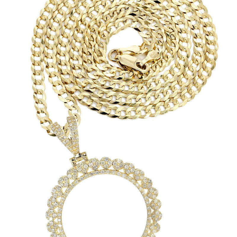 14K Yellow Gold Diamond Circle Necklace | 1.45 Carats