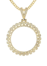 14K Yellow Gold Diamond Circle Necklace | 1.45 Carats