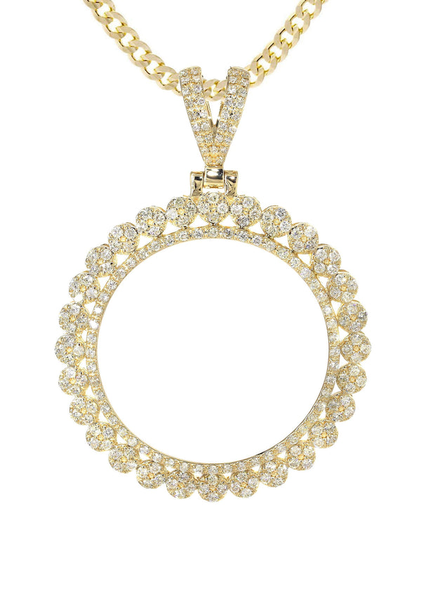 14K Yellow Gold Diamond Circle Necklace | 1.45 Carats