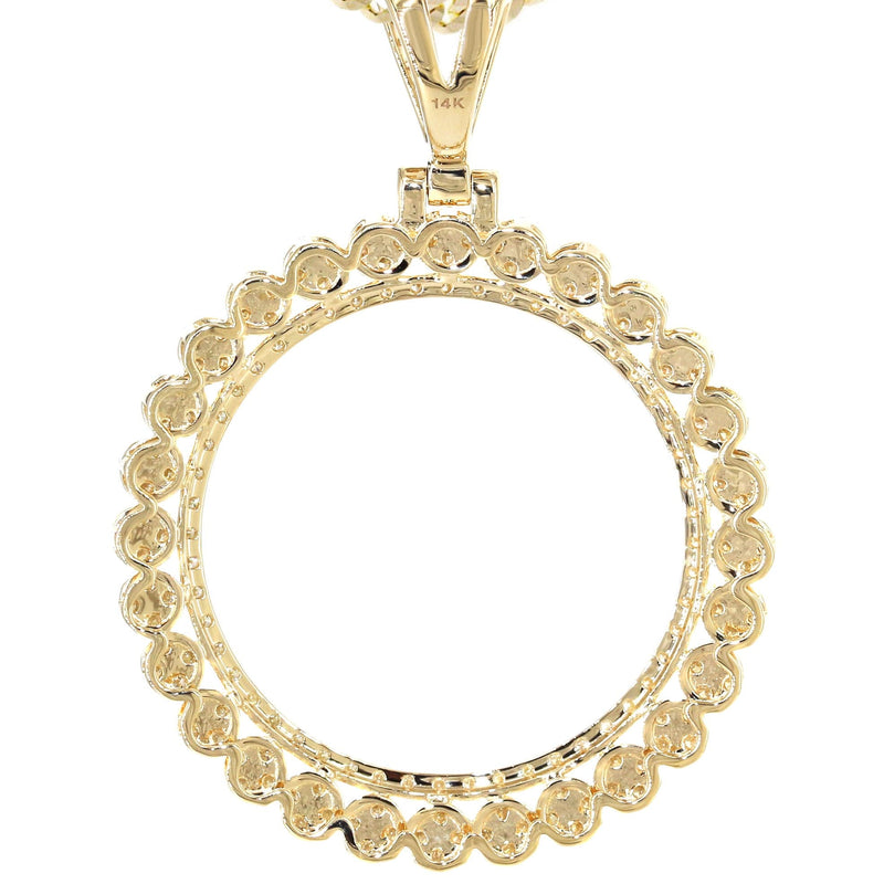 14K Yellow Gold Diamond Circle Necklace | 1.45 Carats