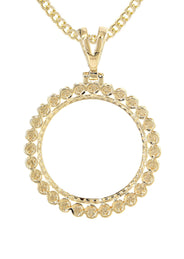 14K Yellow Gold Diamond Circle Necklace | 1.45 Carats