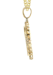 14K Yellow Gold Diamond Circle Necklace | 1.45 Carats