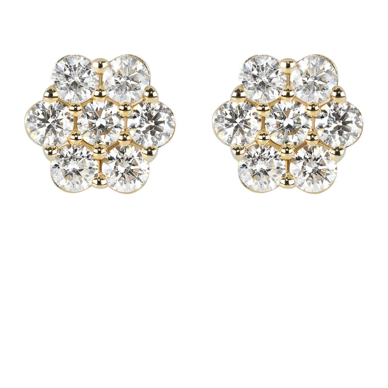 Mens Stud Diamond Earrings | 2.53 Carats 14K Yellow Gold
