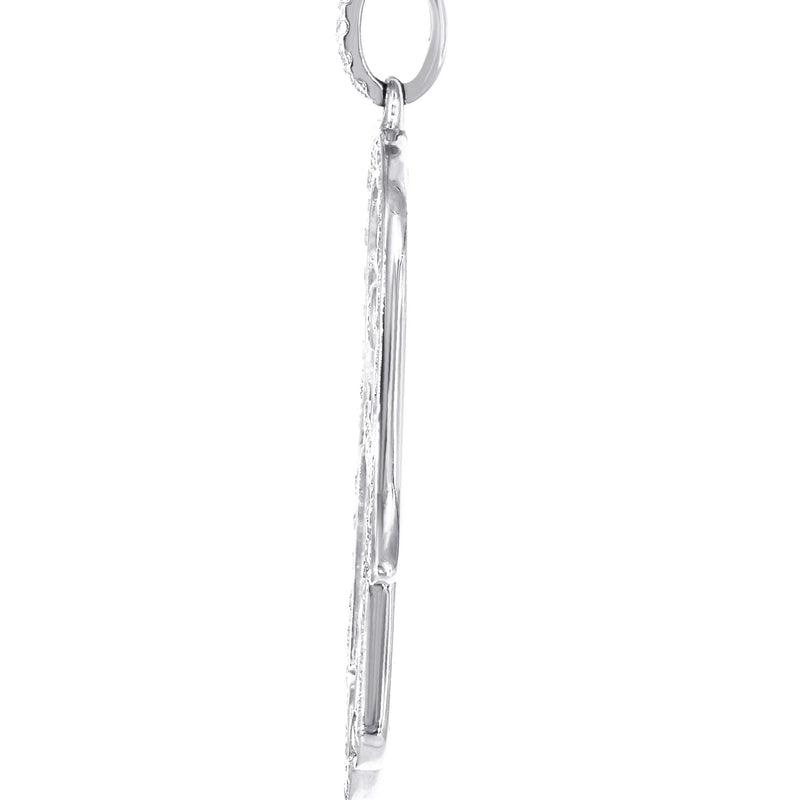 14K White Gold Diamond Hamsa Necklace | 2.02 Carats