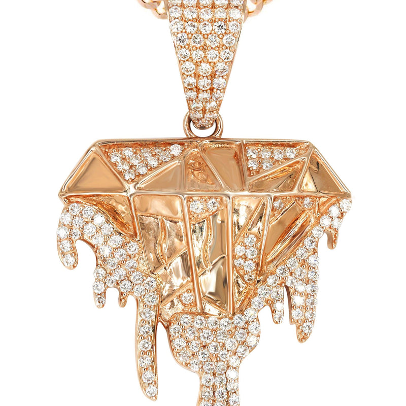 14K Rose Gold Diamond Drip Necklace | 1.85 Carats