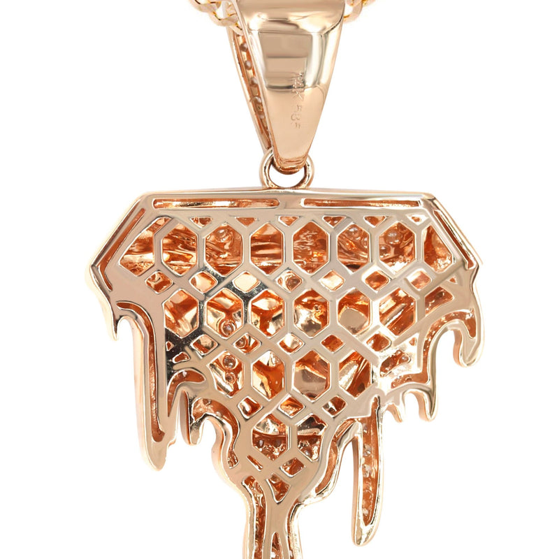 14K Rose Gold Diamond Drip Necklace | 1.85 Carats
