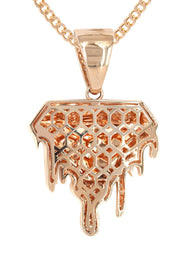 14K Rose Gold Diamond Drip Necklace | 1.85 Carats
